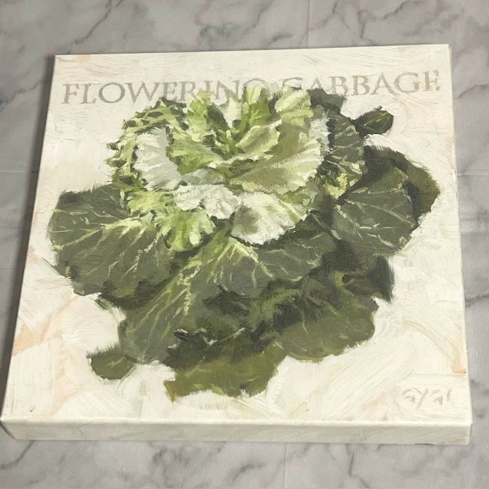 Darren Gygi “Flowering Cabbage” Canvas Wall Art Farmhouse Botanical Kitchen Dec